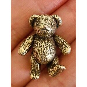 Vintage MFA gold over sterling silver movable bear pendant
